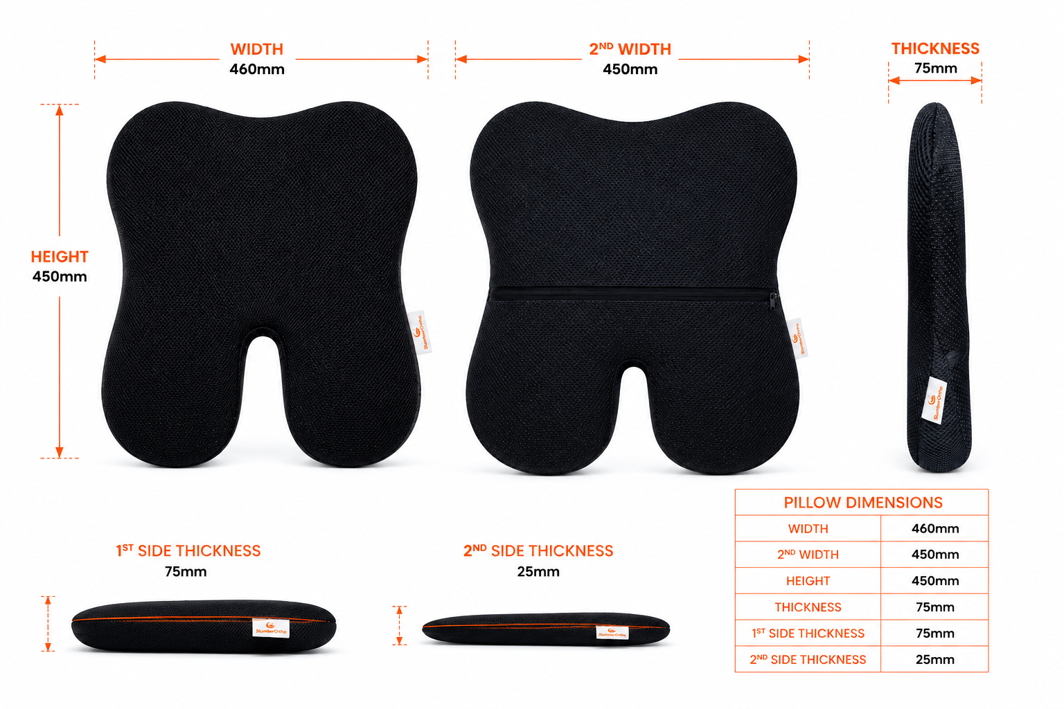 SlumberOrtho Orthopedic Memory Foam Car Seat Cushion | Ergonomic Coccyx Seat Cushion for Car, Office & Wheelchair