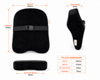 SlumberOrtho 3 Piece Orthopedic Car Seat Cushion Combo Set | Memory Foam Neck, Back & Seat Support for Driving, Office & Travel