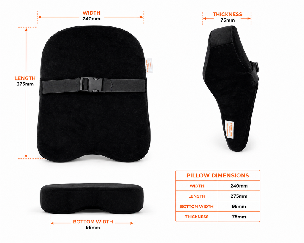 SlumberOrtho Car Neck Cushion | Memory Foam Headrest Neck Support Pillow for Car, SUV & Office Chair