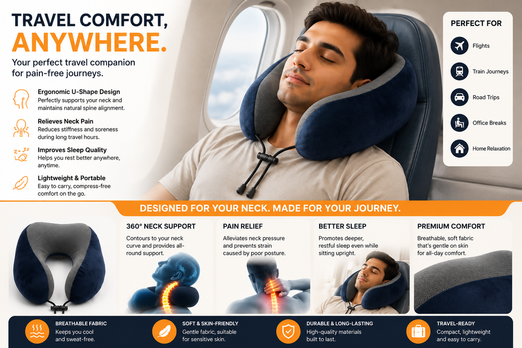 SlumberOrtho Premium Travel Neck Cushion