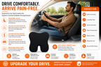 SlumberOrtho Orthopedic Memory Foam Car Seat Cushion | Ergonomic Coccyx Seat Cushion for Car, Office & Wheelchair