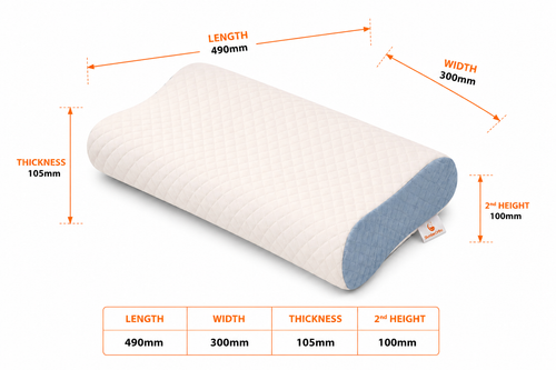 SlumberOrtho Ergonomic Cervical Memory Foam Pillow | Contour Neck Support Pillow for Side & Back Sleepers