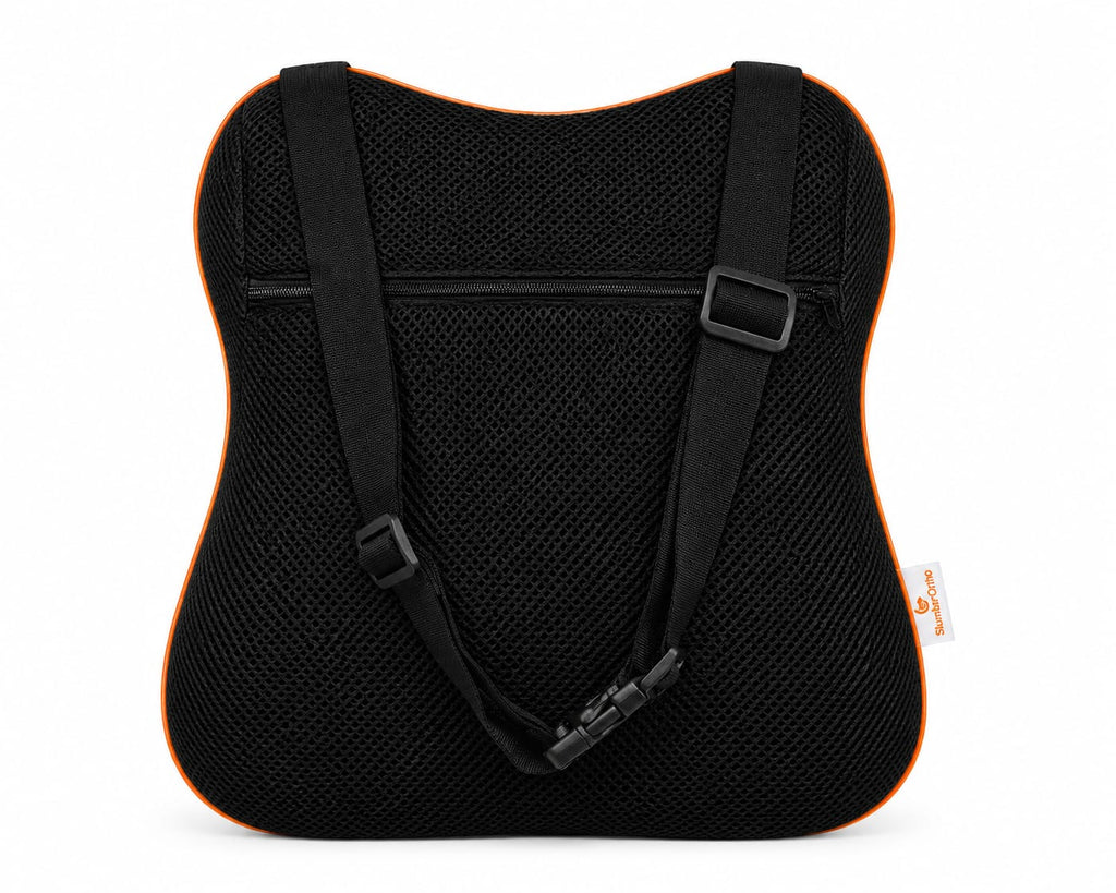 SlumberOrtho Car Spine Rest Cushion | Ergonomic Memory Foam Lumbar Support Cushion for Car Seat, Office Chair & Long Drives