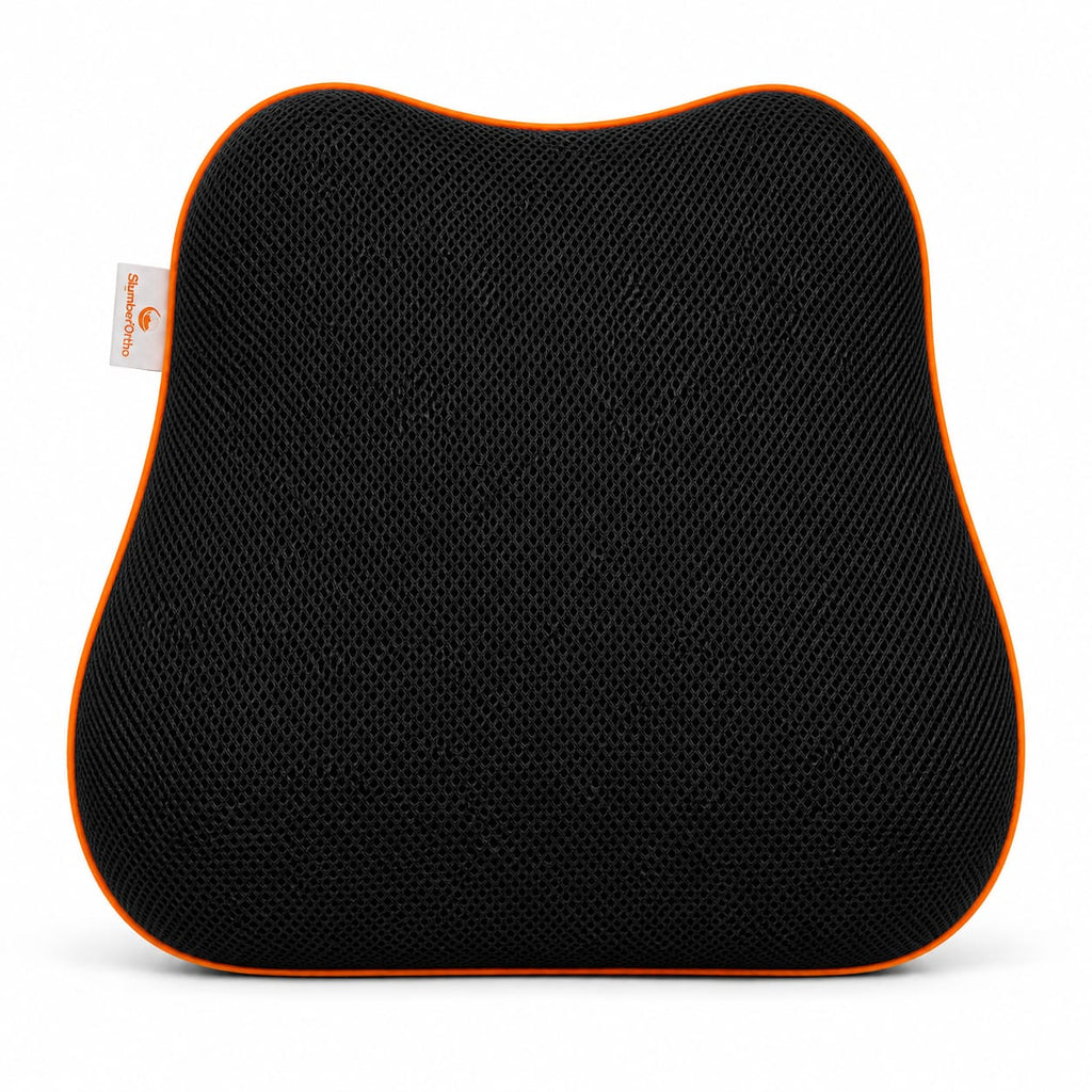 SlumberOrtho Car Spine Rest Cushion | Ergonomic Memory Foam Lumbar Support Cushion for Car Seat, Office Chair & Long Drives