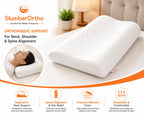 SlumberOrtho Orthopaedic Cervical Pillow (Pack of 2) | Premium Memory Foam Neck Support Pillows for Sleeping, Side & Back Sleepers
