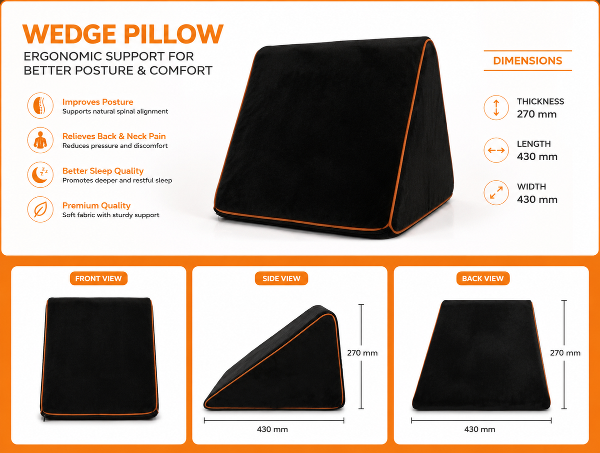 size of slumberortho wedge pillow